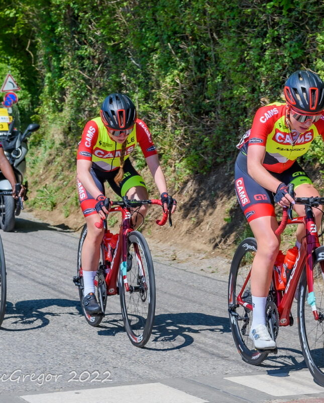 Katie Scott and Jess Finney racing Basso bikes at Grand Prix Feminin Chambery