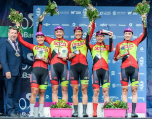 CAMS-Basso riders on Podium winning Team Classification at Ras 2022